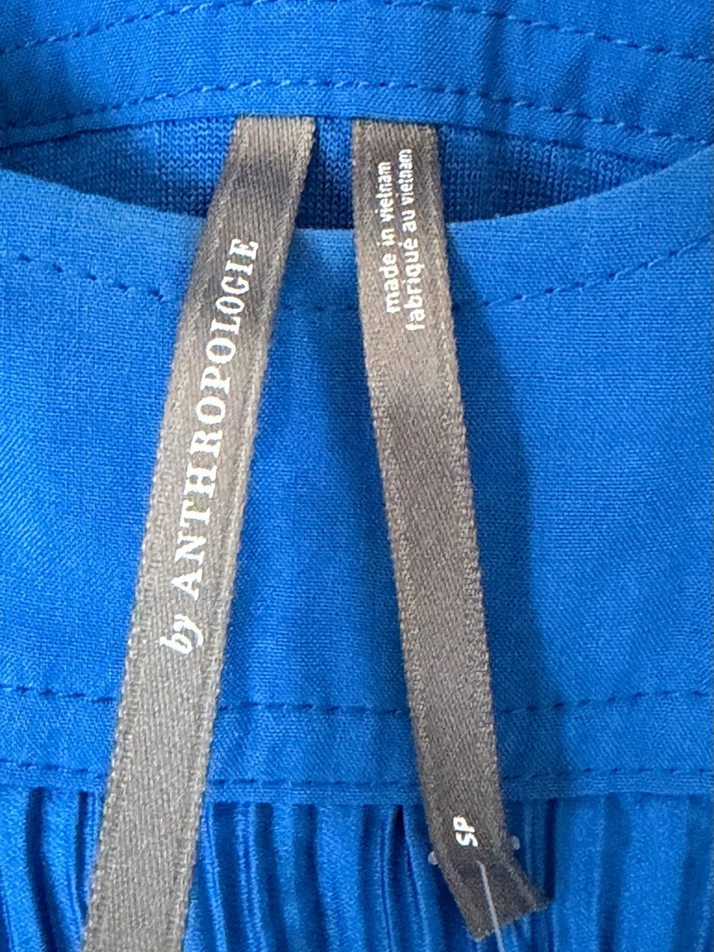 Anthropologie Electric Blue Pleated Maxi Dress - Picture 6 of 9